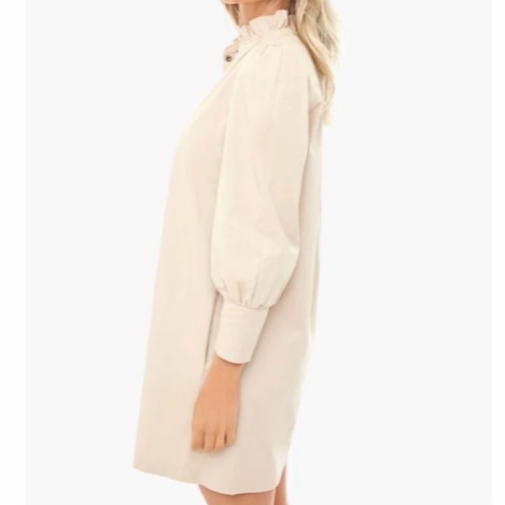 Tuckernuck X Pomander Place | Khaki Claiborne Shift Dress Snap Buttons Medium‎ - Picture 3 of 15